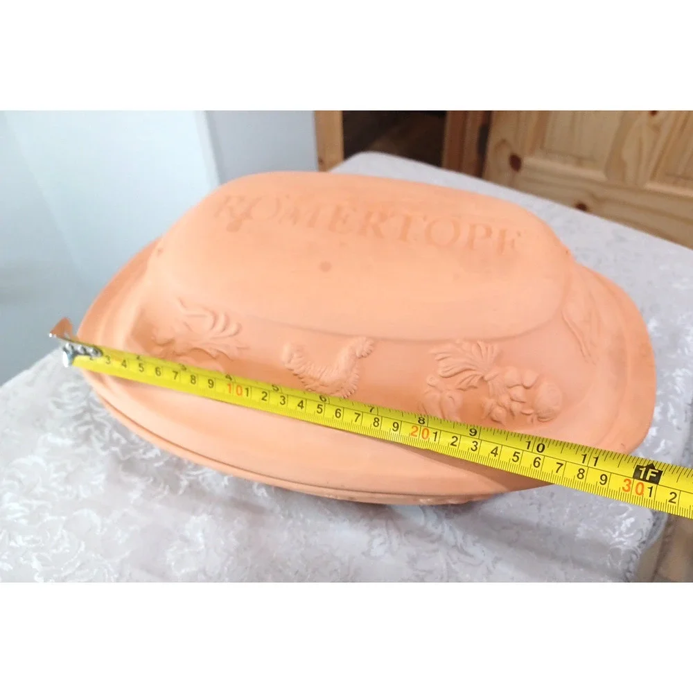 Romertopf 119 Germany Terracotta Orange Clay Large 14x10x7 Dutch Oven Roaster